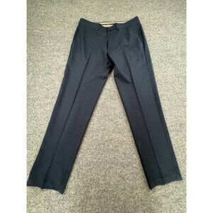 Haggar Cool 18 Pro Slim Fit‎ Dress Pants Men Navy Blue Classic Flat Front 36x32